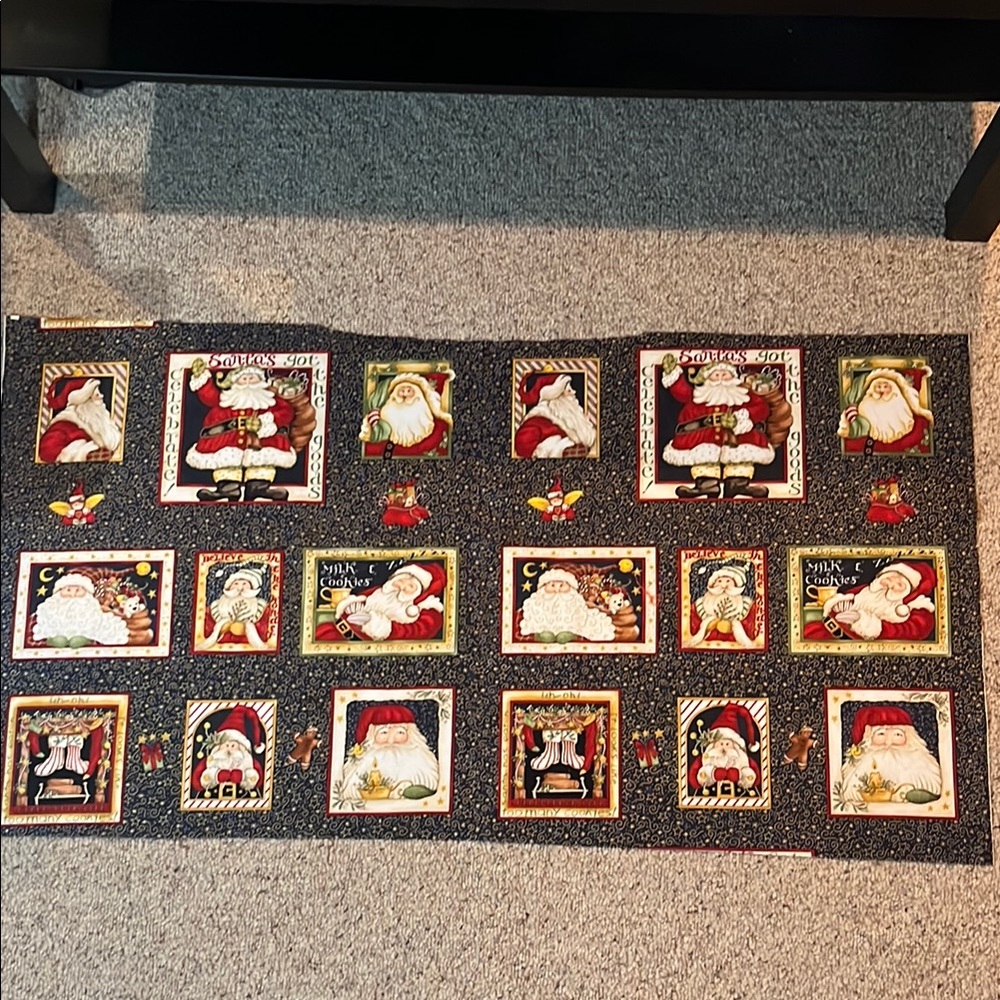 Festive Santa Claus Christmas Quilt Fabric Panel Quilting Holidays Dianne Knott